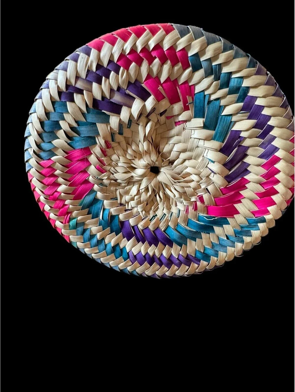 Vintage Handwoven Basket With Lid. Made In Maine 6”T  6”D